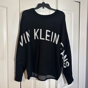 Calvin Klein Black and White Crew Neck Sweater